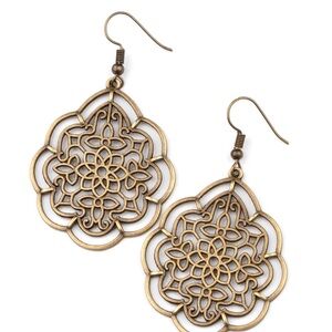 Paparazzi Antique Gold Floral Earrings